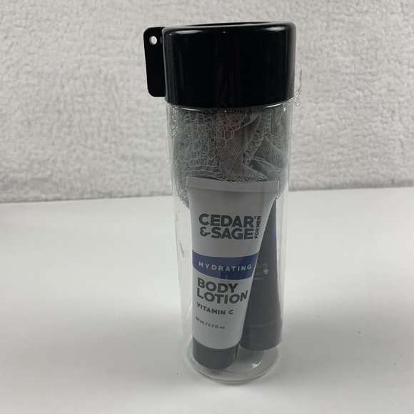 Cedar &Sage 4-In-1 Nourishing Body Wash Hydrating Lotion Bath Sponge Bottle 6172 - Picture 2 of 3